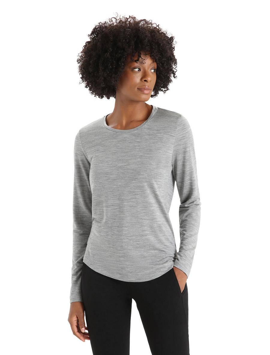 Long Sleeve Icebreaker Merino Sphere II T-Shirt Damskie Szare | PL 1304SGLO